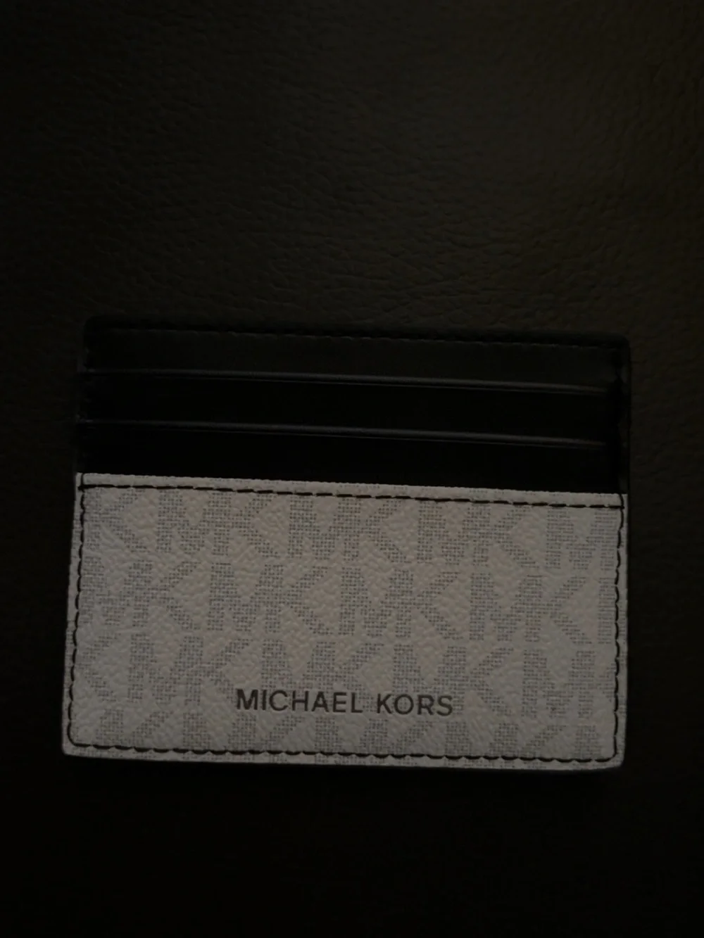 Michael Kors Black and White Signature Logo Card Holder